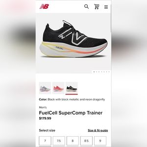 NIB NEW BALANCE FUELCELL SUPERCOMP TRAINERS SZ 9.5 (MEN)/11 (WOMEN)